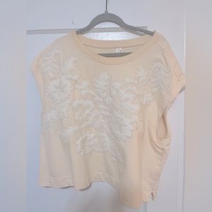 By Anthropologie Embroidered Sweatshirt Top